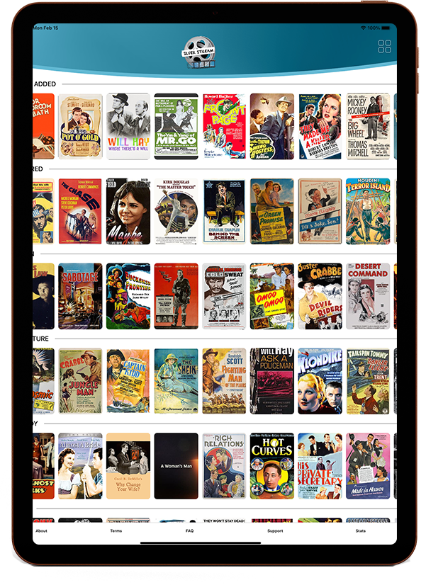 Silver Stream iPad Streaming The Classics of the Silver Screen Free Movies Free Streaming